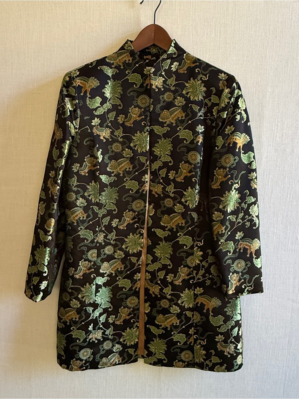 LIGHTS Vintage Silk Brocade Asian Motif Jacket Size 8⁠